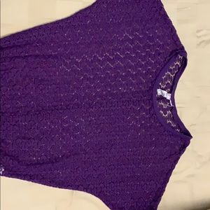 See through lace purple sweater
